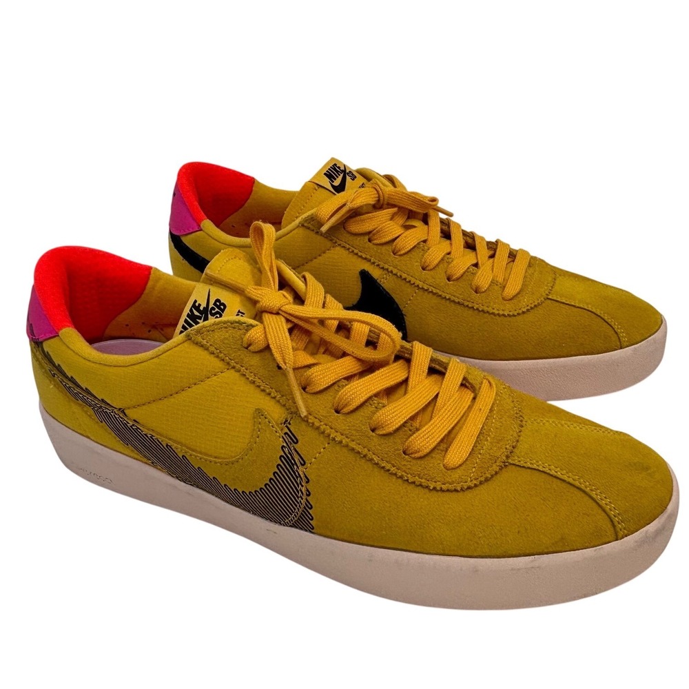 Nike Mens Sneakers Size 12 SB Bruin React Yellow Pollen Black Coral CV5980 700
